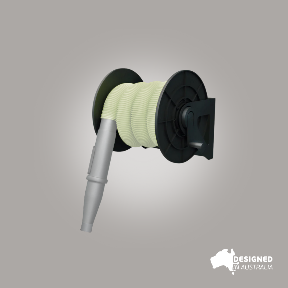 BlowR Hose Reel – Wall-Mounted Car Drying Hose Management Accessory