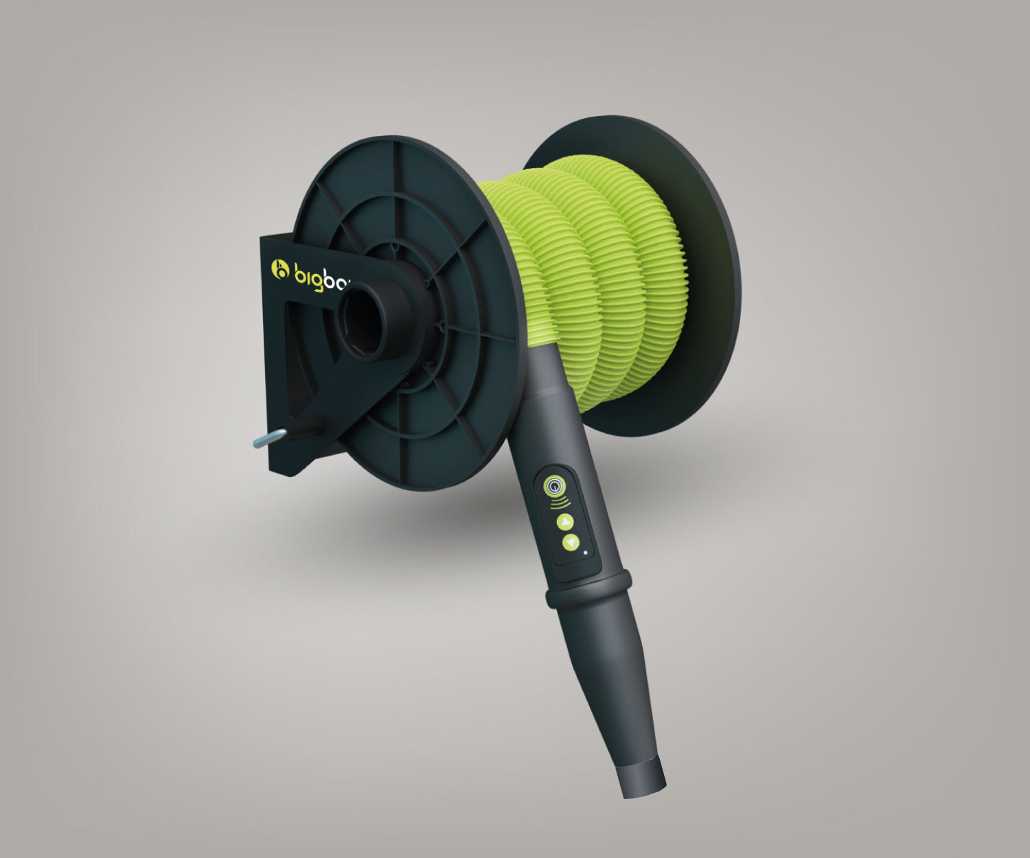 BlowR Wall Mounted Hose Reel - Car Dryer Blower Side View