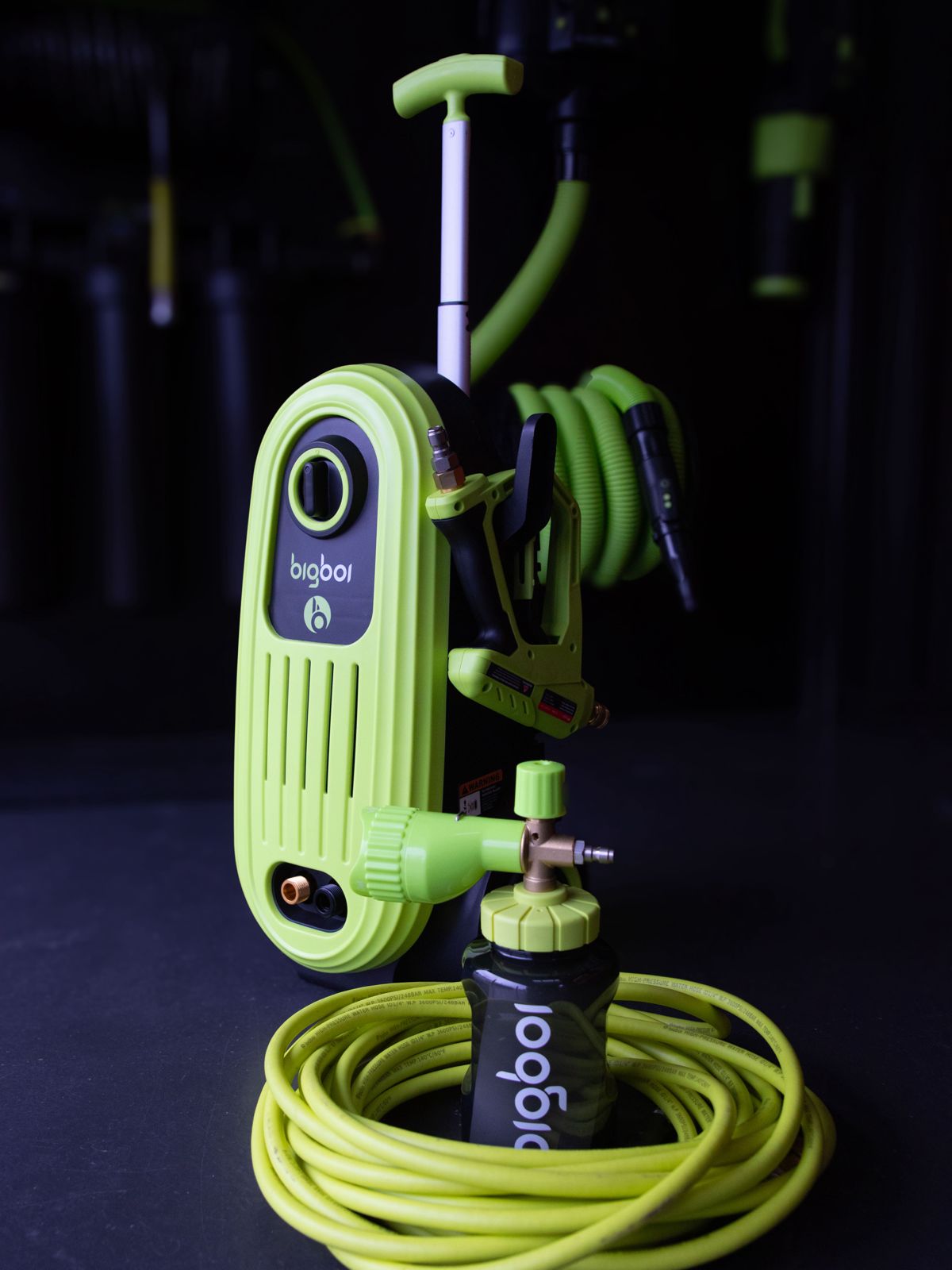 bigboi washr flo portable pressure washer being used for home car washing and detailing